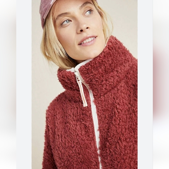 NWOT Anthropologie Saturday Sunday Annette Sherpa Pullover Jacket Size Large - Picture 3 of 12